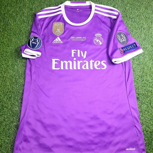 Cristiano Ronaldo Real Madrid 2016 2017 UEFA FINAL Away Soccer Jersey Shirt L - Picture 2 of 9